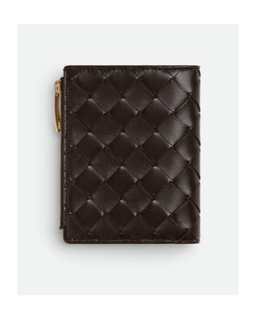Bottega Veneta Black Intrecciato Small Bi-Fold Wallet