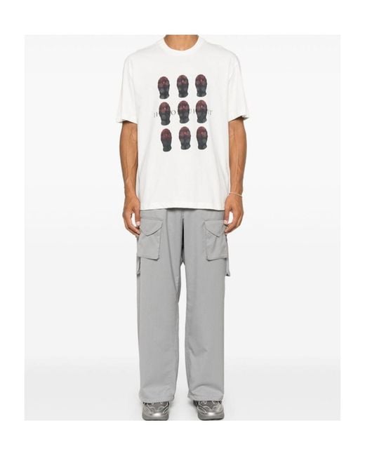 Ih Nom Uh Nit White Masks-Print Cotton T-Shirt for men