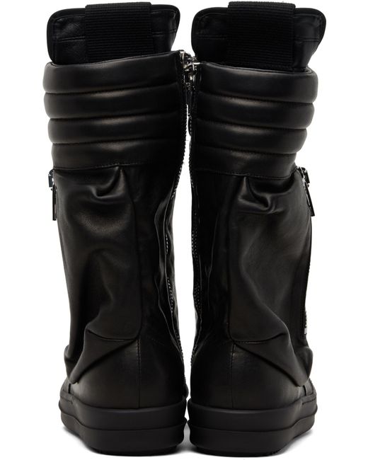 Rick Owens Black Lace-Up High-Top Casual Shoes for men