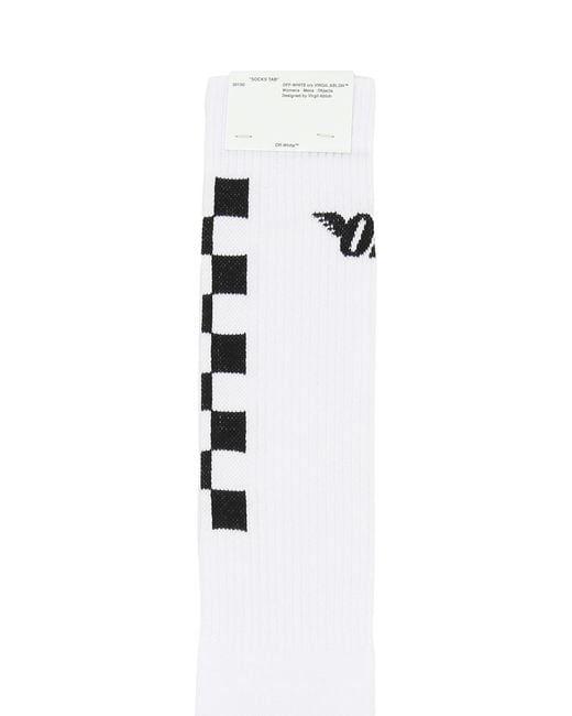 Off-White c/o Virgil Abloh White Checkered Socks
