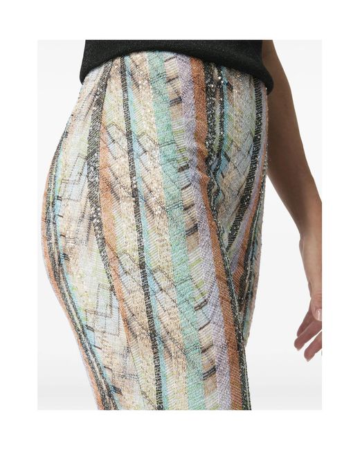 Missoni Gray Zigzag Sequinned Knitted Trousers