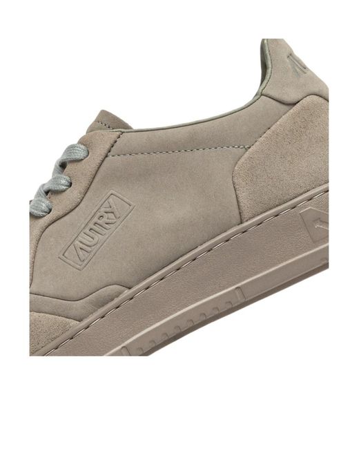 Autry Gray Medalist Perforated Suede Sneakers