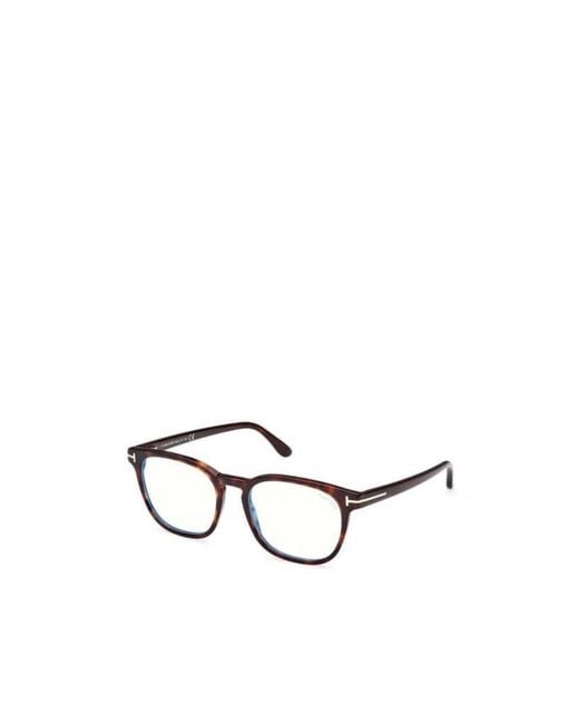 Tom Ford White Geometric Frame Flat Mirror for men
