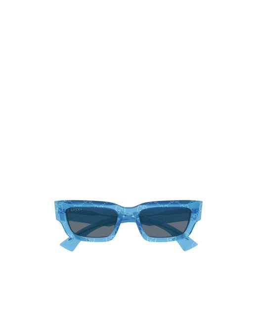 Gucci Blue Eyewear Rectangular Frame Sunglasses for men