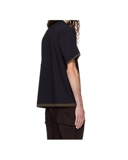 Sacai Black Short-Sleeved T-Shirt for men