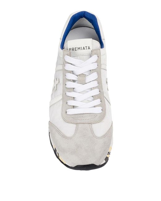Premiata Gray Logo Casual Sneakers for men