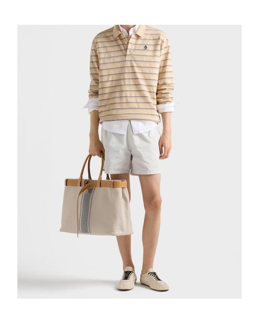 Prada Brown Buckle Canvas And Leather Bag for men