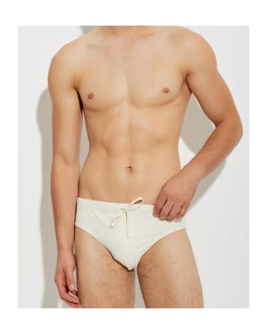Balmain White Drawstring Swim Trunks for men