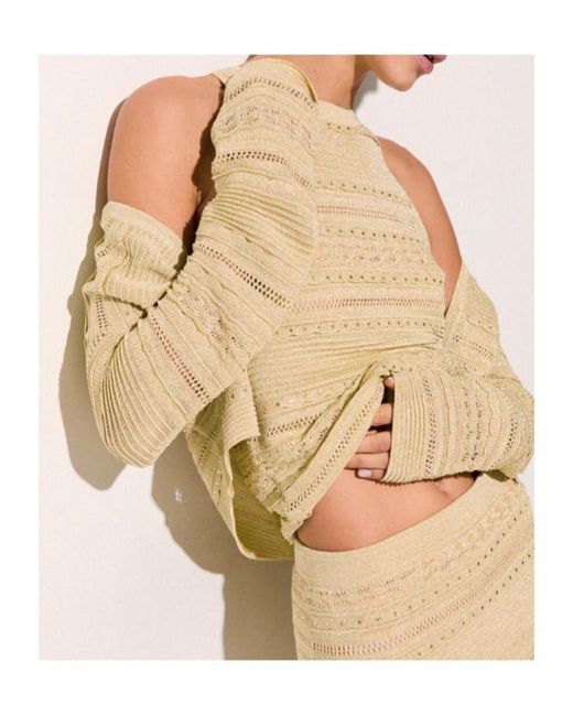 Liu Jo Natural Openwork Button Cardigan