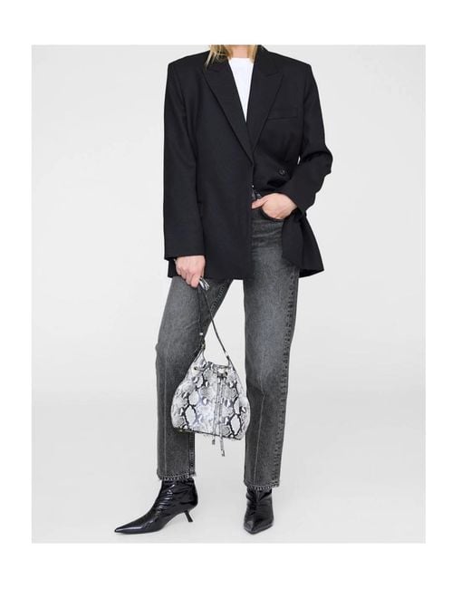Anine Bing White Alana Mini Crossbody Bag