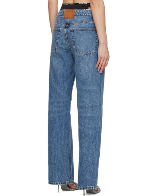 Alexander Wang Blue Prestyle Logo Bikini Jeans
