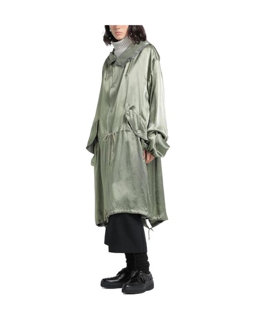 Maison Margiela Gray Lightweight Hooded Trench Coat