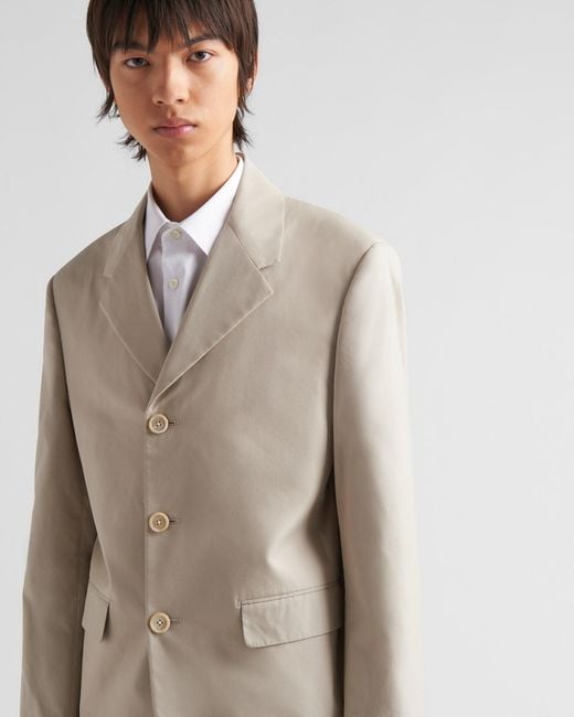 Prada Natural Single-Breasted Long-Sleeved Jacket for men