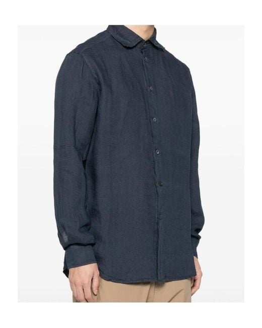 Barena Blue Linen Shirt for men