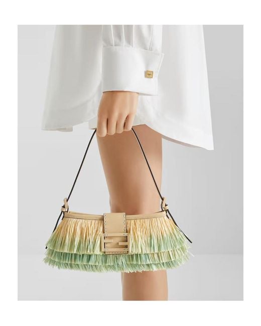 Fendi Metallic Baby B. Fringed Gradient Shoulder Bag