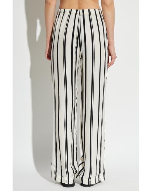 Anine Bing White Striped Trousers