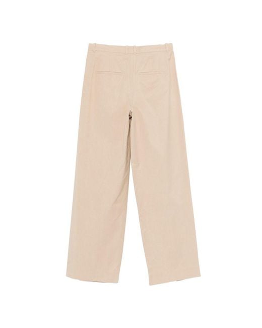 Vince Natural Pleated Wide-Leg Pants