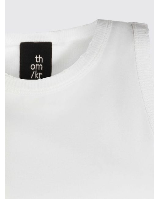 Thom Krom White Sleeveless Longline Top