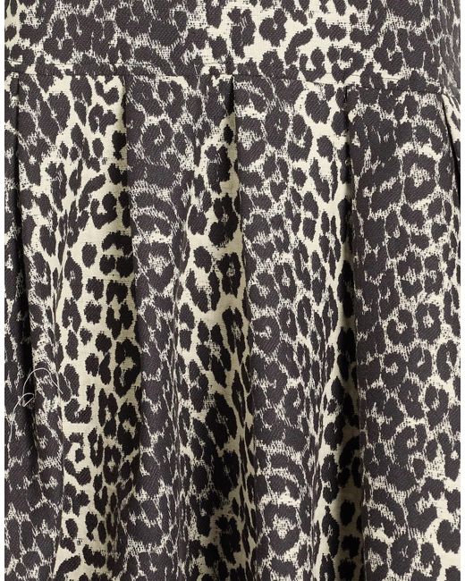 Ganni Black Leopard Print Ruched Dress