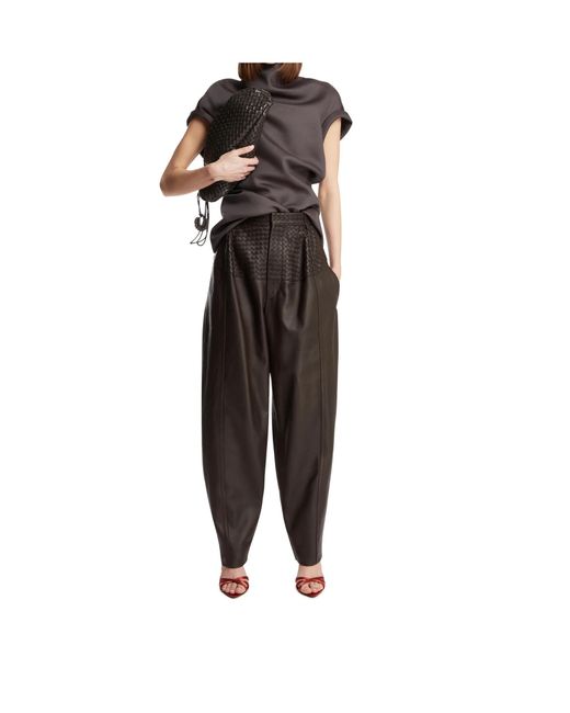 Bottega Veneta Black Leather Pants