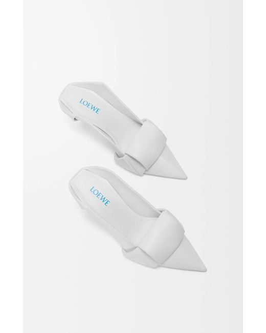 Loewe White Origami Pointed-Heel Mules
