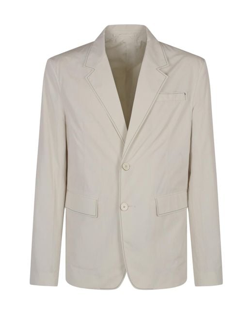 Prada Gray Single-Breasted Cotton Jacket for men