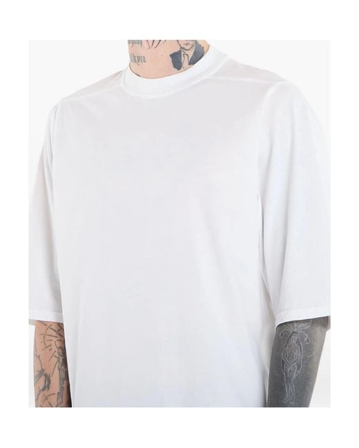 Rick Owens White Subhuman Jumbo Cotton T-Shirt for men
