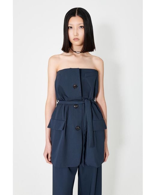Our Legacy Blue Belted Waist Suit Top