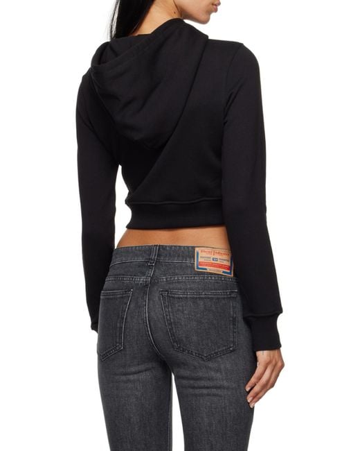 DIESEL Black F-Slimmy-Hood-Od Cut-Out Oval D Logo Hoodie