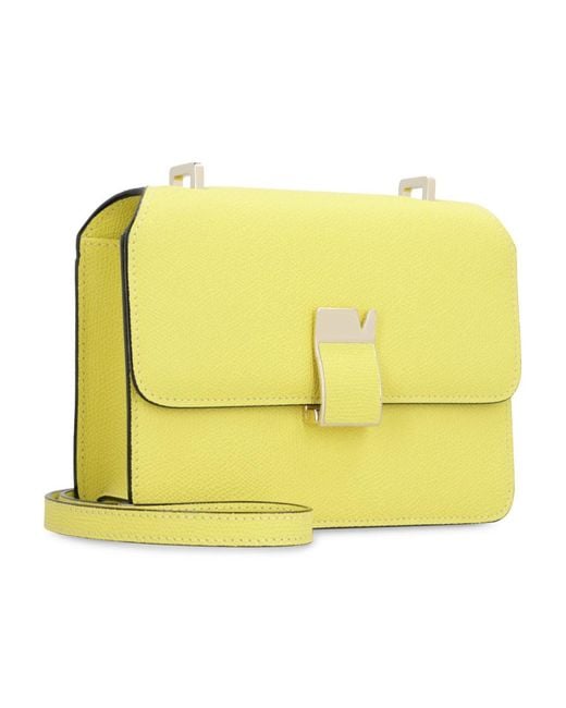 Valextra Yellow Nolo Mini Crossbody Bag