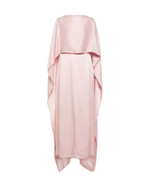 Gabriela Hearst Pink A Satin Shawl-Style Dress