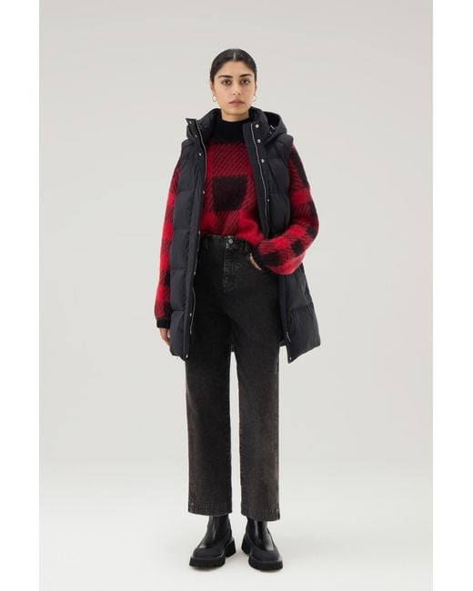 Woolrich Red Checked-Intarsia Knitted Jumper