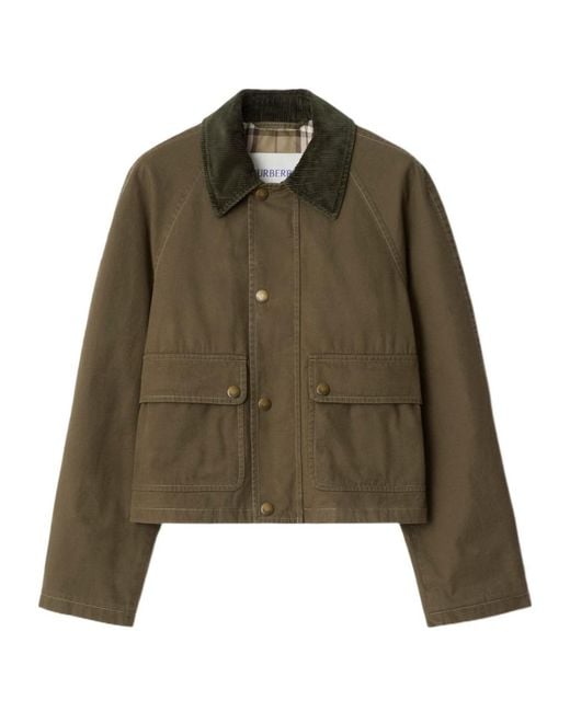 Burberry Green Long Sleeved Field Jacket