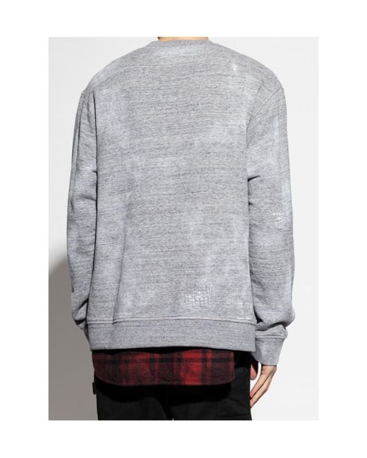 DSquared² Gray Logo-Printed Layered Sweatshirt for men