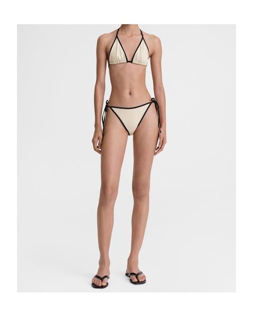 Totême Metallic Contrasting-Border Triangle-Cup Bikini Top