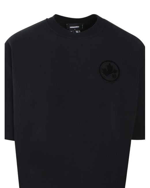 DSquared² Black Logo-Appliqué T-Shirt for men