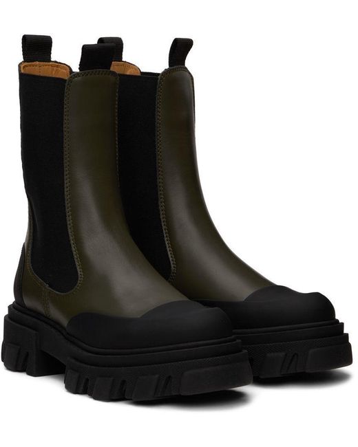 Ganni Black Slip-On Boots