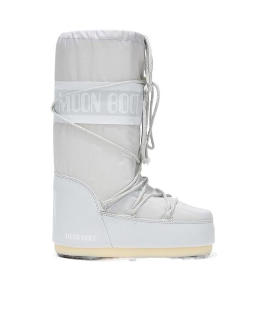 Moon Boot Gray Lacing Snow Boots