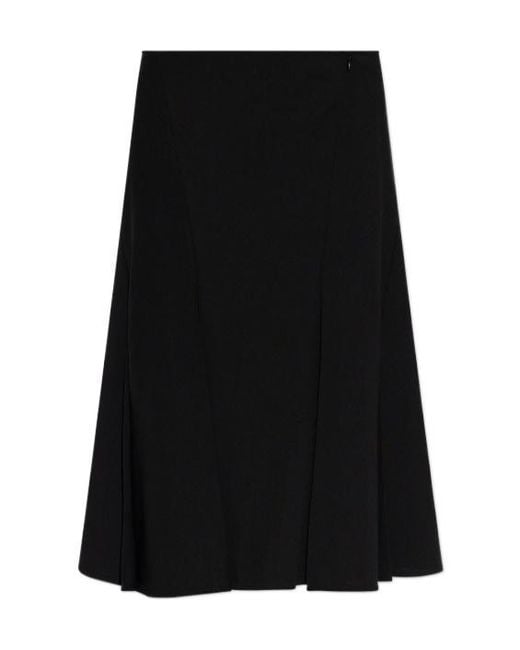 Jil Sander Black Mid-Length Pleated Skirt