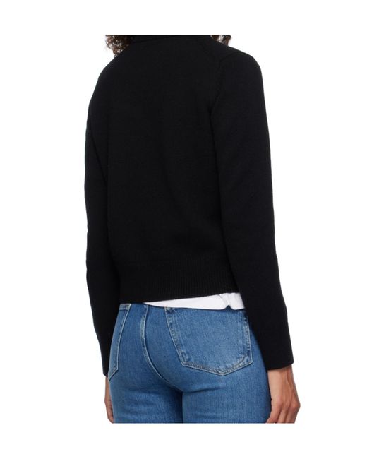Maison Kitsuné Black Crew Neck Long Sleeve Sweater