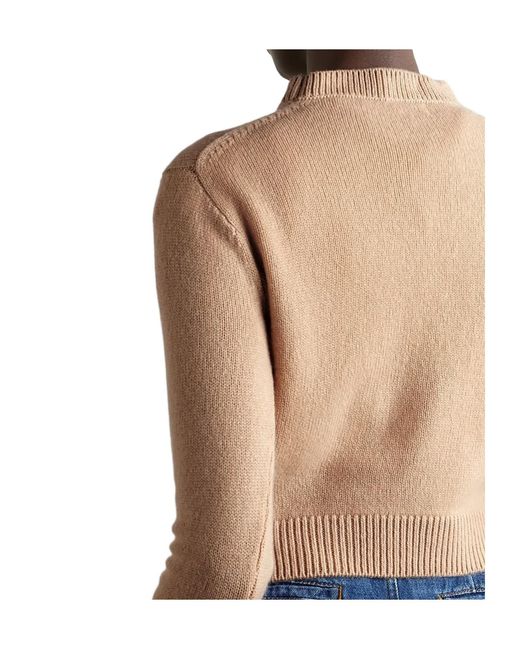 The Elder Statesman Natural Cashmere Cropped Sweater