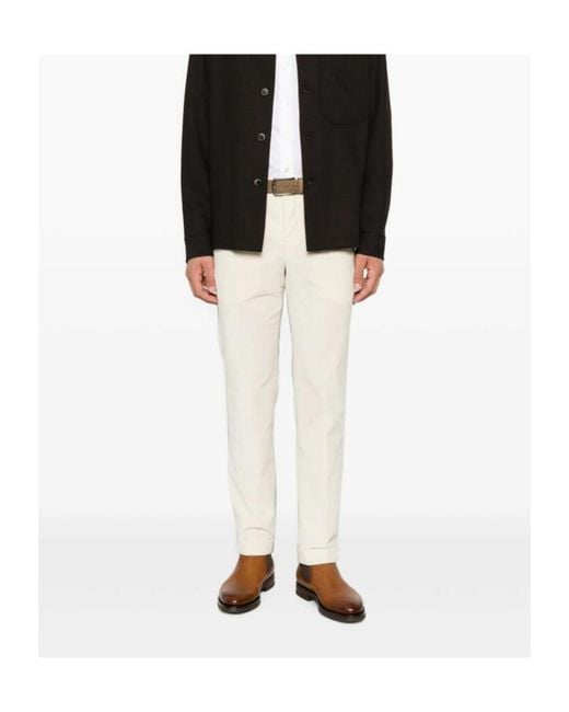 Pt Pantaloni Natural Casual Trousers With Belt Loops for men