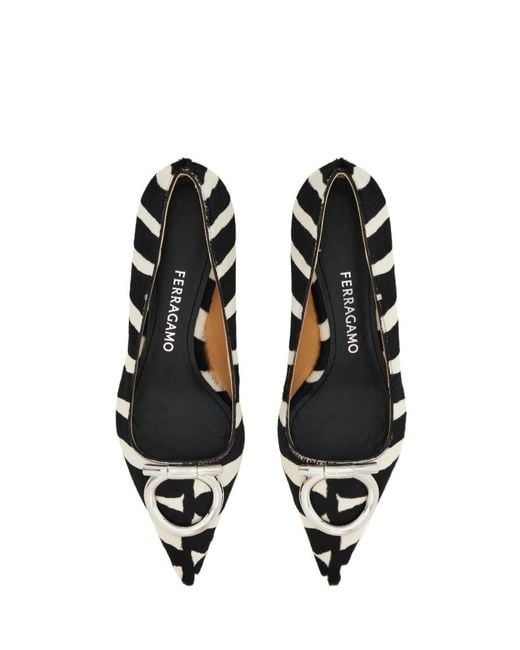 Ferragamo Black Ferragamo Lara 40 Printed Pumps