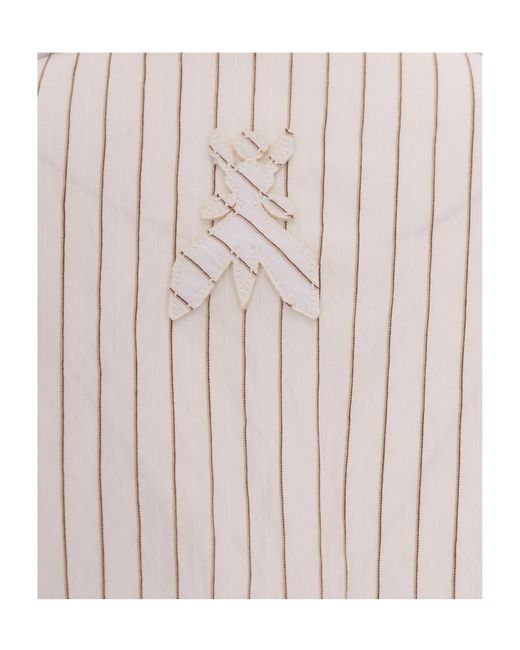 Patrizia Pepe White Striped Cropped Top