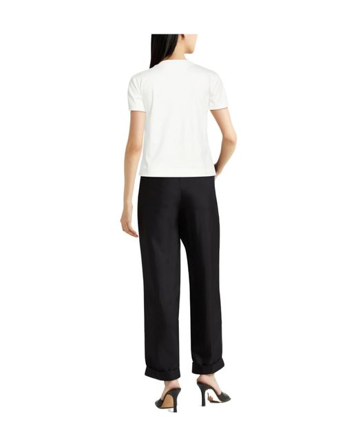 Max Mara White Solid-Color Short-Sleeved T-Shirt