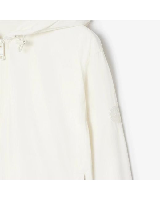 Burberry White Knight Stamp Hooded Jacket