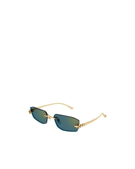 Cartier Green Rectangular Rimless Sunglasses for men