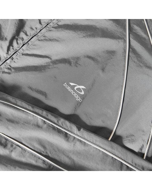 Balenciaga Gray Zip-Up Stand Collar Track Jacket for men