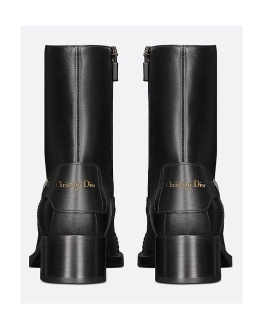 Dior Black D-Folk Heeled Ankle Boot