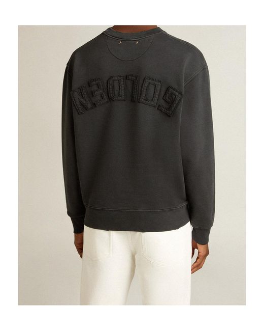 Golden Goose Deluxe Brand Black Boxy Logo Sweatshirt for men